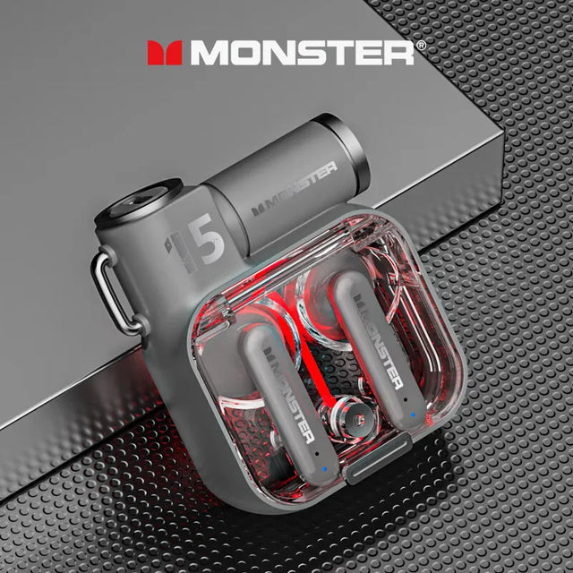 Original MONSTER・モンスター Bluetooth 5.3ワイヤレスヘッドセット、オリジナルゲーミングイヤホン、RGBカバー、低遅延、オリジナル