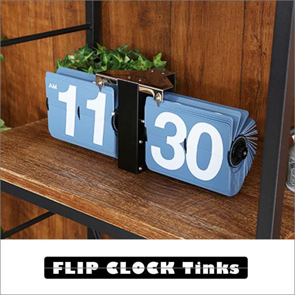 Flip Clock・シンプル＆レトロデザイン フリップクロック(置き・壁掛け兼用)